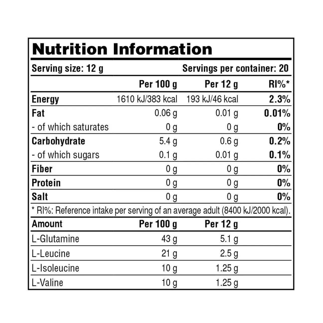 Galvanize Nutrition ZERO BCAA + GLUTAMINE, Powder Galvanize Nutrition