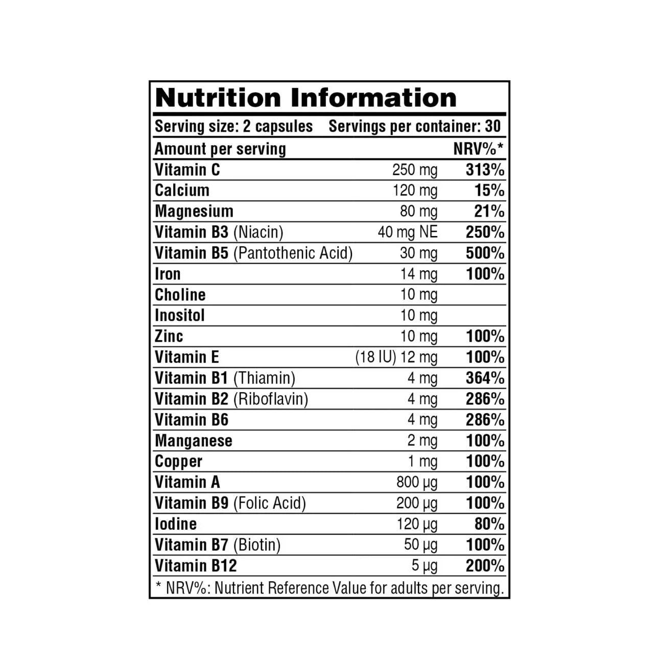 Galvanize Nutrition DAILY VITAMIN MULTI-VITAMIN, Capsules Galvanize Nutrition