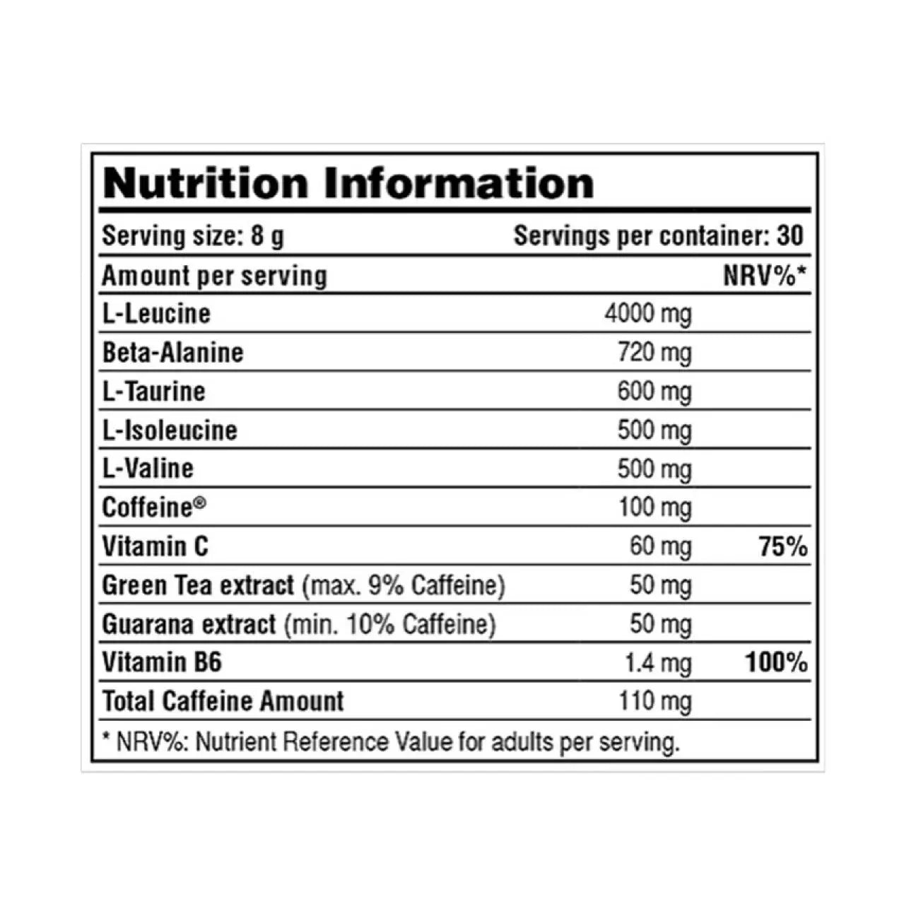 Galvanize Nutrition BCAA MAX NRG, Powder Galvanize Nutrition