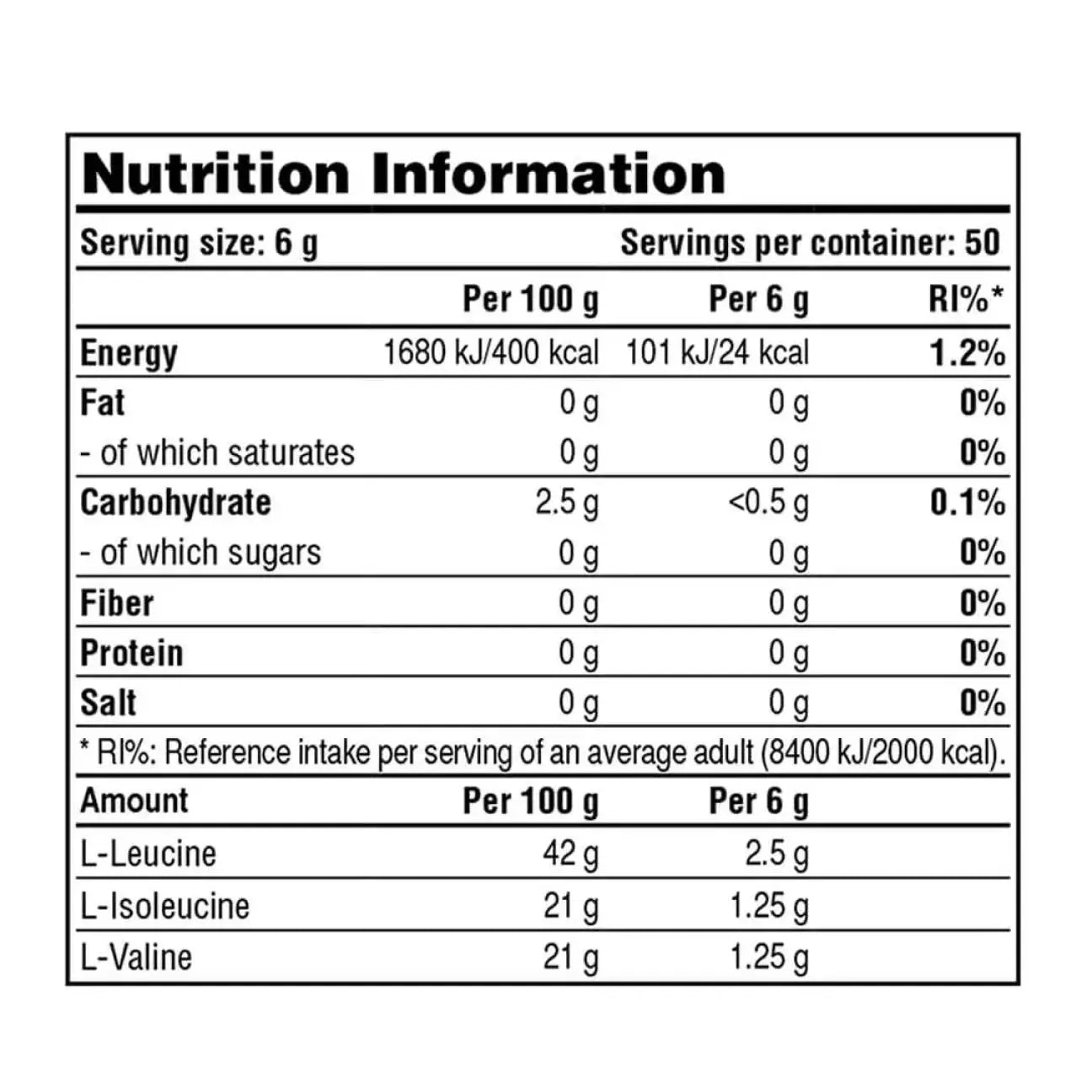 Galvanize Nutrition BCAA ZERO 2:1:1, Powder Galvanize Nutrition